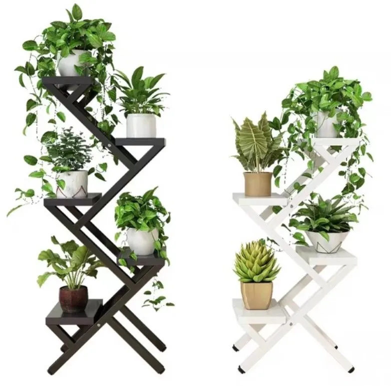 

Creative fashionable flower stand multilayer iron flower frame living room flower pot tray shelf provincial space planter stand