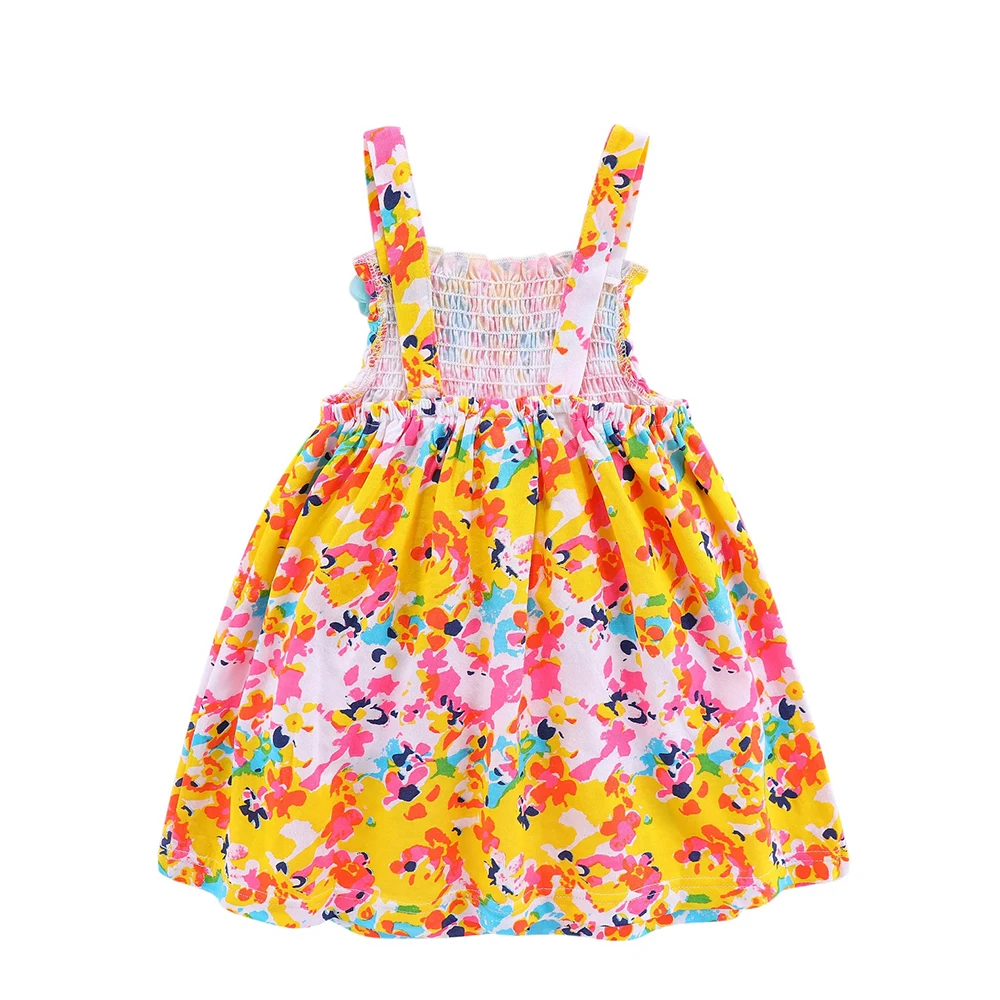 LittleSpring Tollder Girls Sleeveless Vest Dress Floral Print Holiday Sweet | Детская одежда и обувь