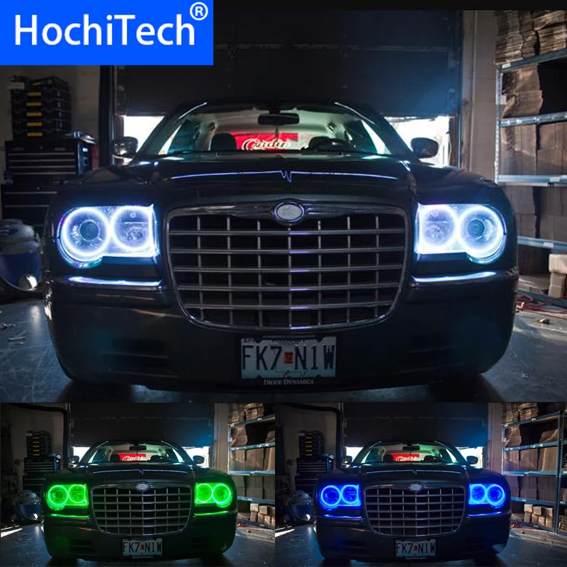 Ультра яркий 5050 SMD многоцветный RGB светодиодный набор ангельских глаз с пультом дистанционного управления для Chrysler 300C 2004 2005 2007 2008 2009 2010