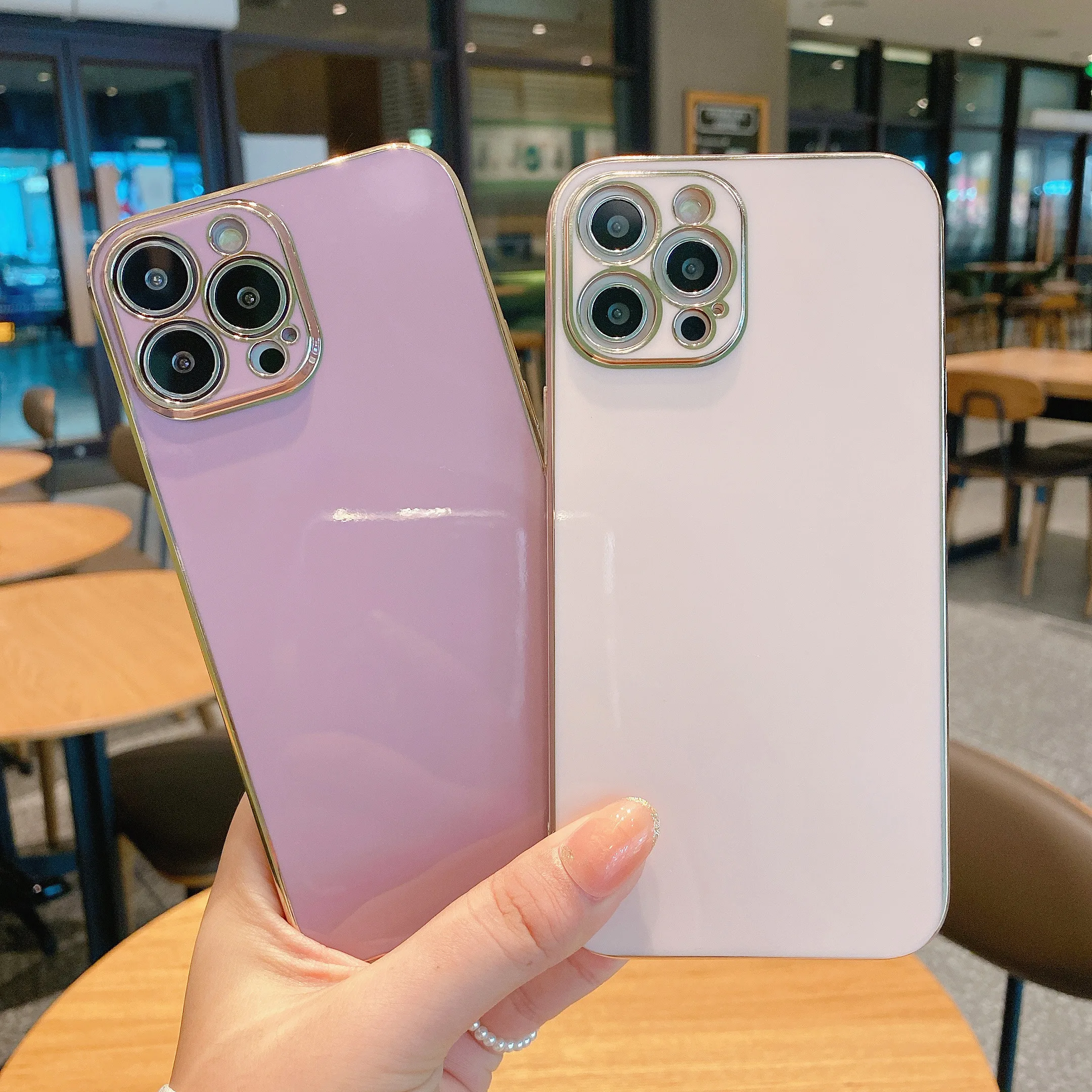 

Luxury Plating Square Frame Soft TPU Phone Case For iPhone 12 11 13 Pro Max X XR XS 7 8 6 Plus SE 2020 Cover