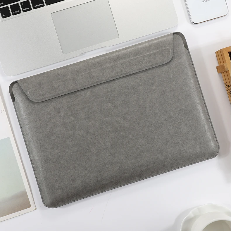 Ковбойские серый Сумка для ноутбука для нового MacBook 12 13 15 Air Touch ID/Pro Touch Bar, Ультратонкий чехол для ноутбука из искусственной кожи - Цвет: Ковбойские серый