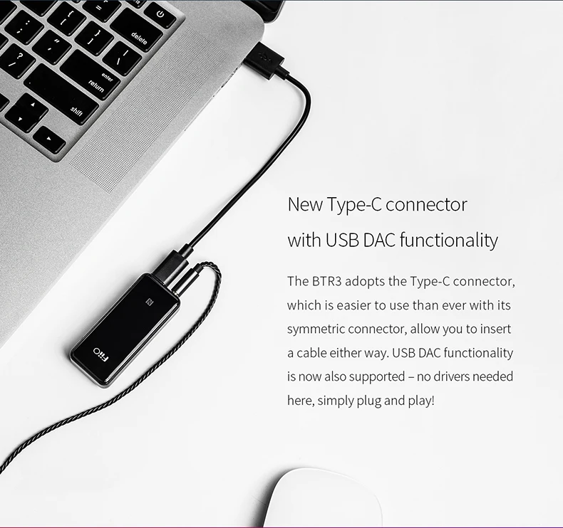 FiiO BTR3 csr8675 USB DAC/Bluetooth приемник aptXLL/aptXHD/LDAC для iphone/Android телефонов/ПК