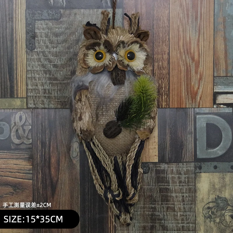 Соломенная сова украшение для сада леса подвеска соломенная Имитация животных