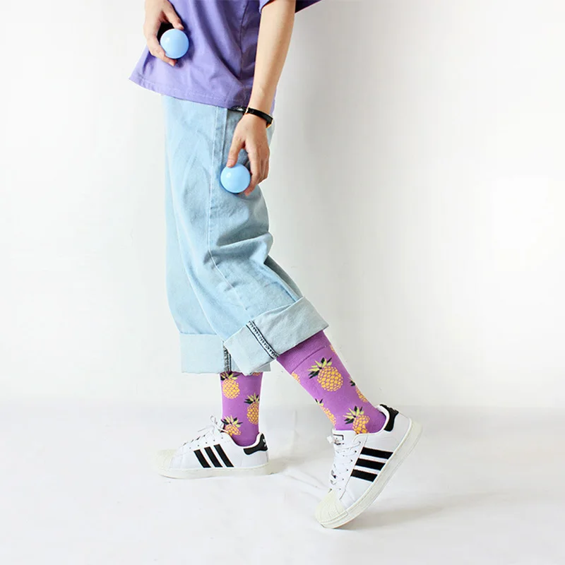 Lionzone женские личность счастливые носки фрукты цветы известный художественный