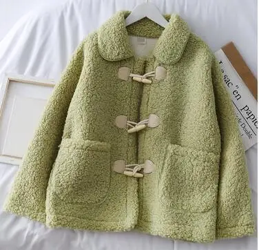 green parkas Женские парки, зимние пальто из искусственной овчины, толстая хлопковая теплая Женская куртка, модное Стеганое пальто, верхняя одежда, розовые пальто - Цвет: green parkas
