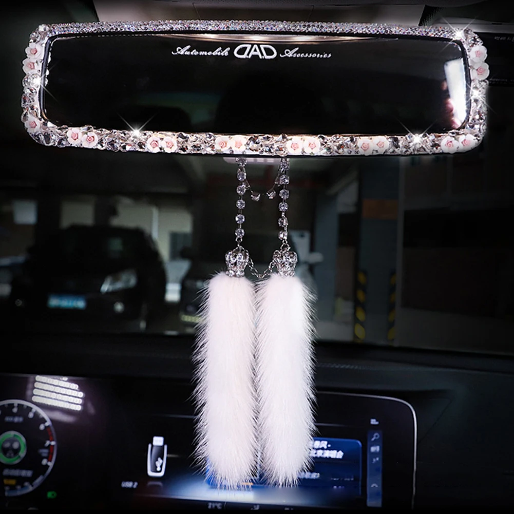 Зеркало заднего вида стразы украшение интерьера Алмазное детское косметическое