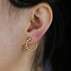 Женские серьги-кольца с бусинами, серьги золотого цвета в стиле хип-хоп, подарочные украшения для ушей, 2022