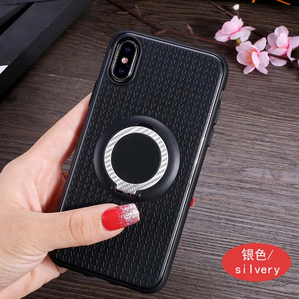 Silver Чехол с магнитным кольцом на палец для Xiaomi Mi A1 A2 Mix 2 Mi6 Mi 8, чехол с 360 держателем для Redmi 4X 4A S2 6 6A 5 Plus Note 5A Prime - Цвет: Silver