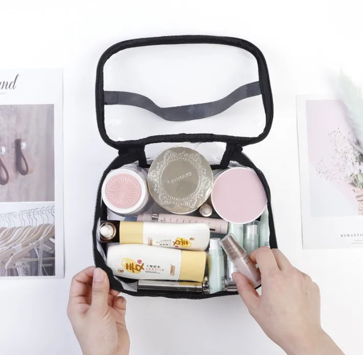 

Waterproof PVC Zip Pouch Kit Transparent Clear Travel Cosmetic Wash Bag Storage Travel Zipper Makeup Beauty Wash Organizer