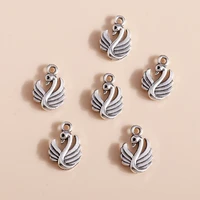 40pcs 1217mm cute mini animals swan charms diy fit necklaces pendants earrings making handmade craft jewelry accessories