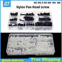 nylon pan head screw phillips cross round head machine bolt assortment kit black white m2 m2 5 m3 m4 m5 m6