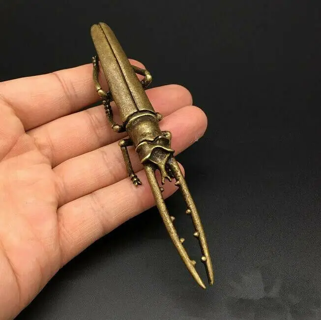 

Chinese Pure Brass Beetle Small Statue