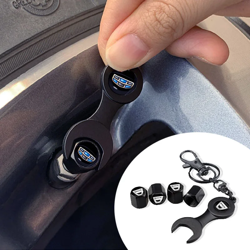 

1set Car Wheel Wrench Tire Valve Covers with Keychain for Seat Leon 5f 1p Fr Ibiza 6j Mk1 Mk2 Mk3 Altea Alhambra Car Accessories