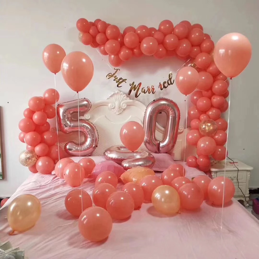 10/20/30 шт Розовый Золотой коралловый красный перламутровый латексный шар для