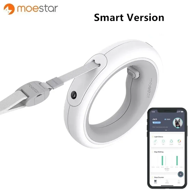 Умная версия 2022 года Выдвижной Поводок MOESTAR для домашних животных с Bluetooth поводок