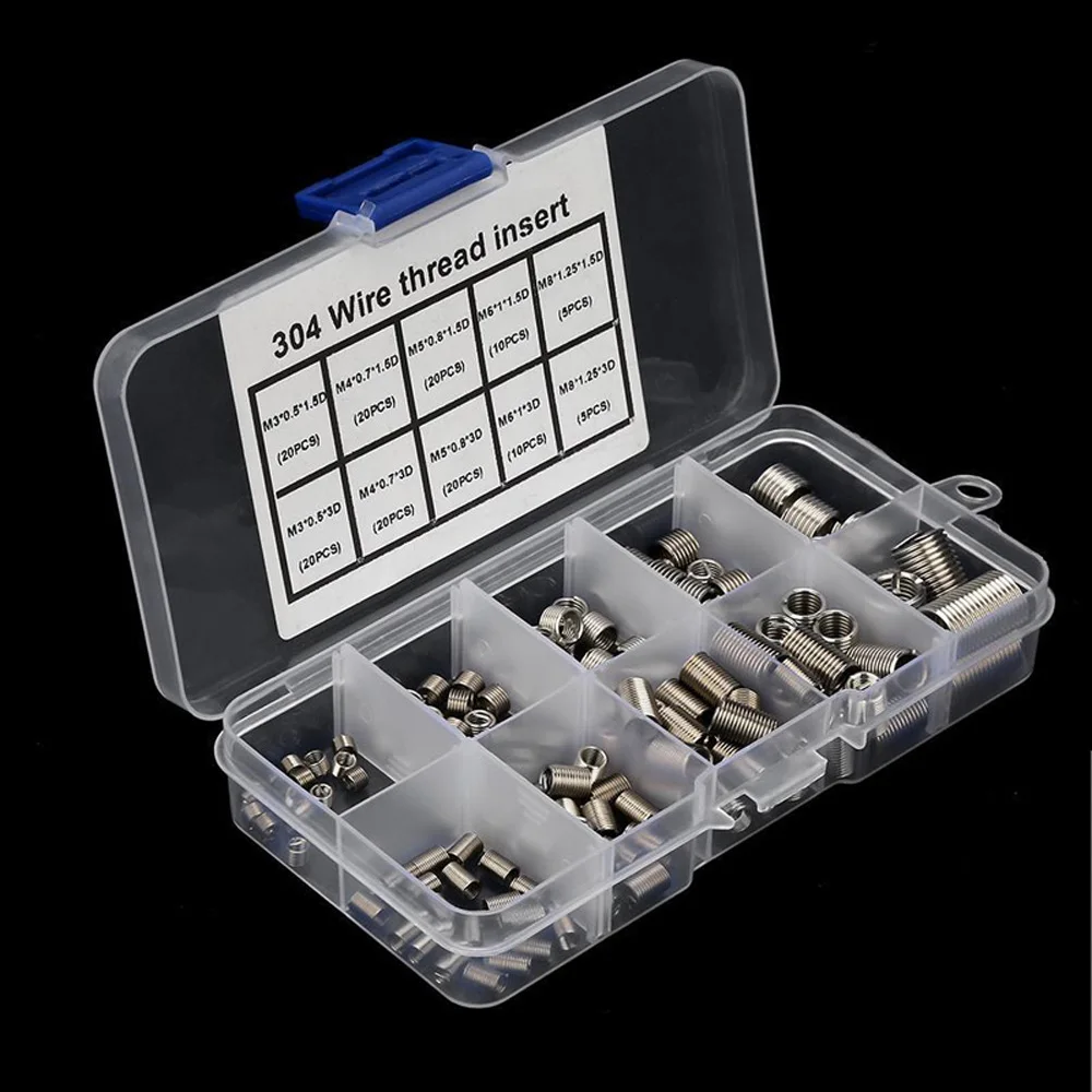 

150pcs M3 M4 M5 M6 M8 Helicoil Stainless Steel Thread Insert Kits Repair Tool
