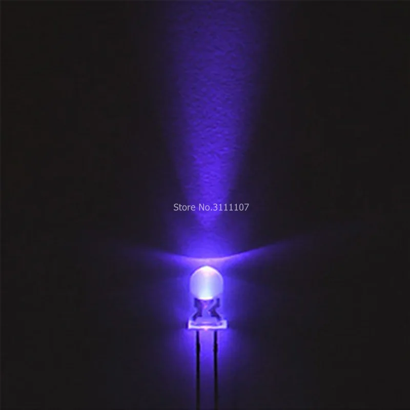 

100PCS Transparent 3mm Bright LED Purple Violet Light-emitting Diode DIP LED diode F3