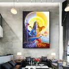 Постеры и принты на стену лорд Шива, брезент с индуическими богами, картины индийского Бога без рамки для стены гостиной