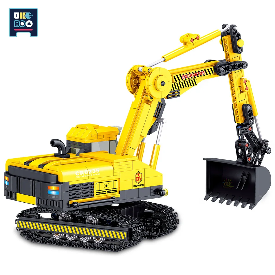 

747 шт. техника экскаватор модель грузовика строительные блоки городской строительный экскаватор DIY Кирпичи игрушки для детей