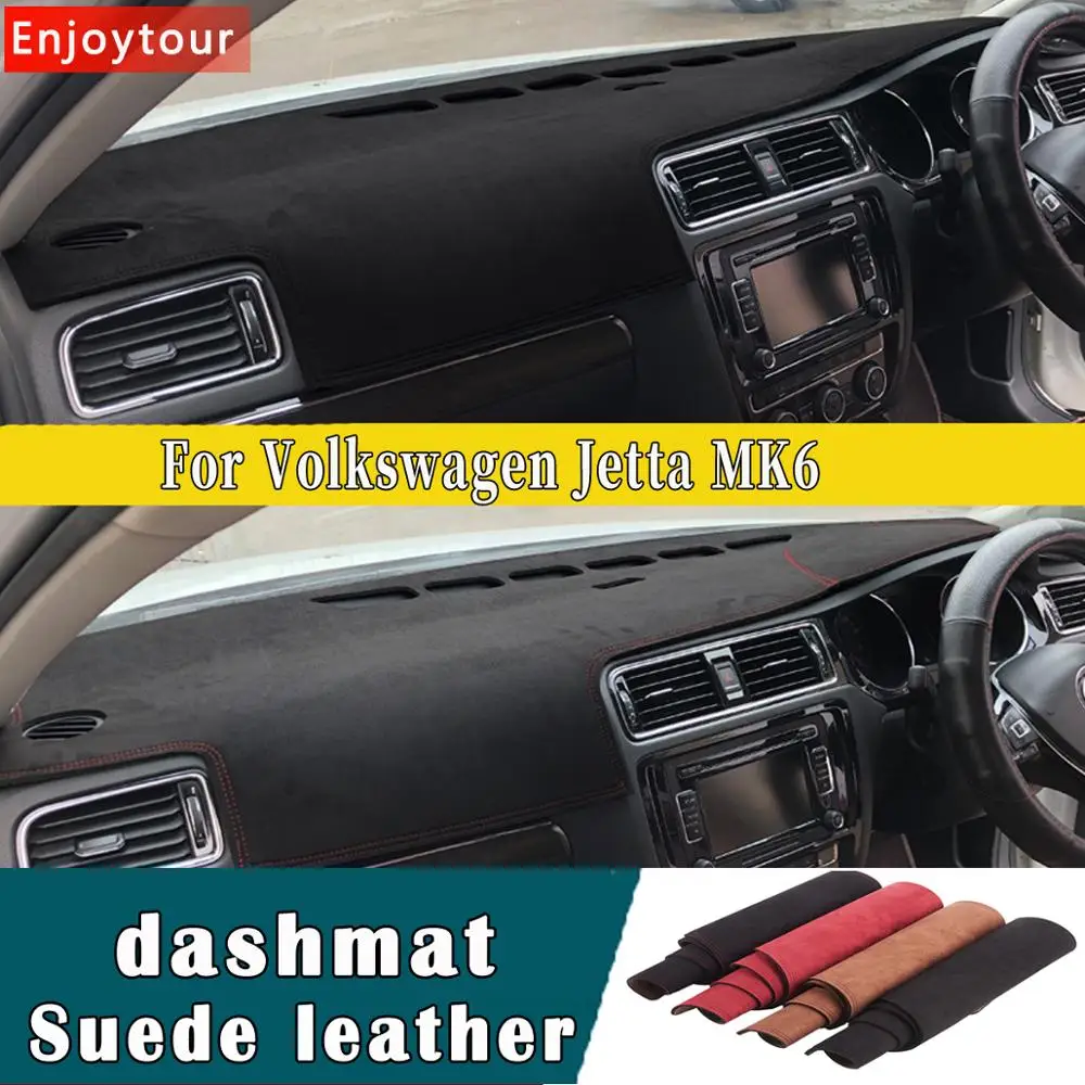 

Car-styling Suede Leather Dashmat Dashboard Cover Pad Dash Mat Carpet For Volkswagen Vw Jetta MK6 2011 2012 2015 2016 2018 RHD