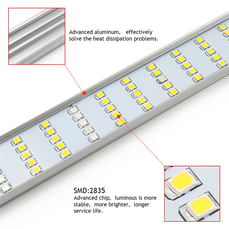 Светодиодная лампа полного спектра для выращивания растений 100 Вт 2 шт./лот -