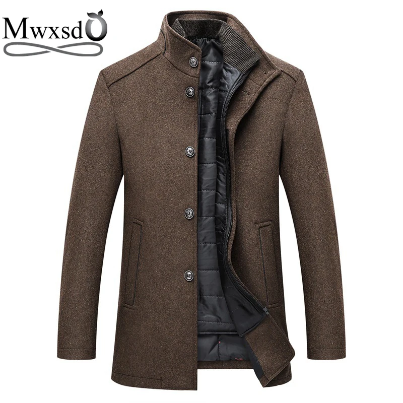 Mwxsd осенне-зимняя мужская куртка из шерсти с жилетом Мужская теплая шерстяная