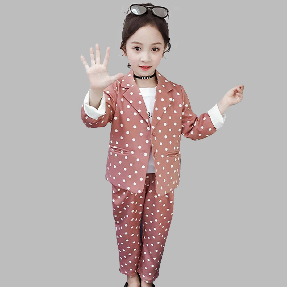 Одежда для девочек верхняя одежда в горошек куртка + штаны комплект из 2 предметов