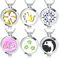2021 new aromatherapy jewelry bicycle necklace essential oil diffuser open perfume locket pendant for women fashion accessories