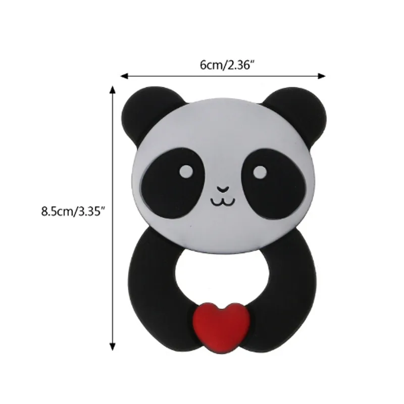 

Panda Silicone Teethers Baby Teether Ring Teething Pendant Necklace DIY Baby Chew Toy Infant Gift