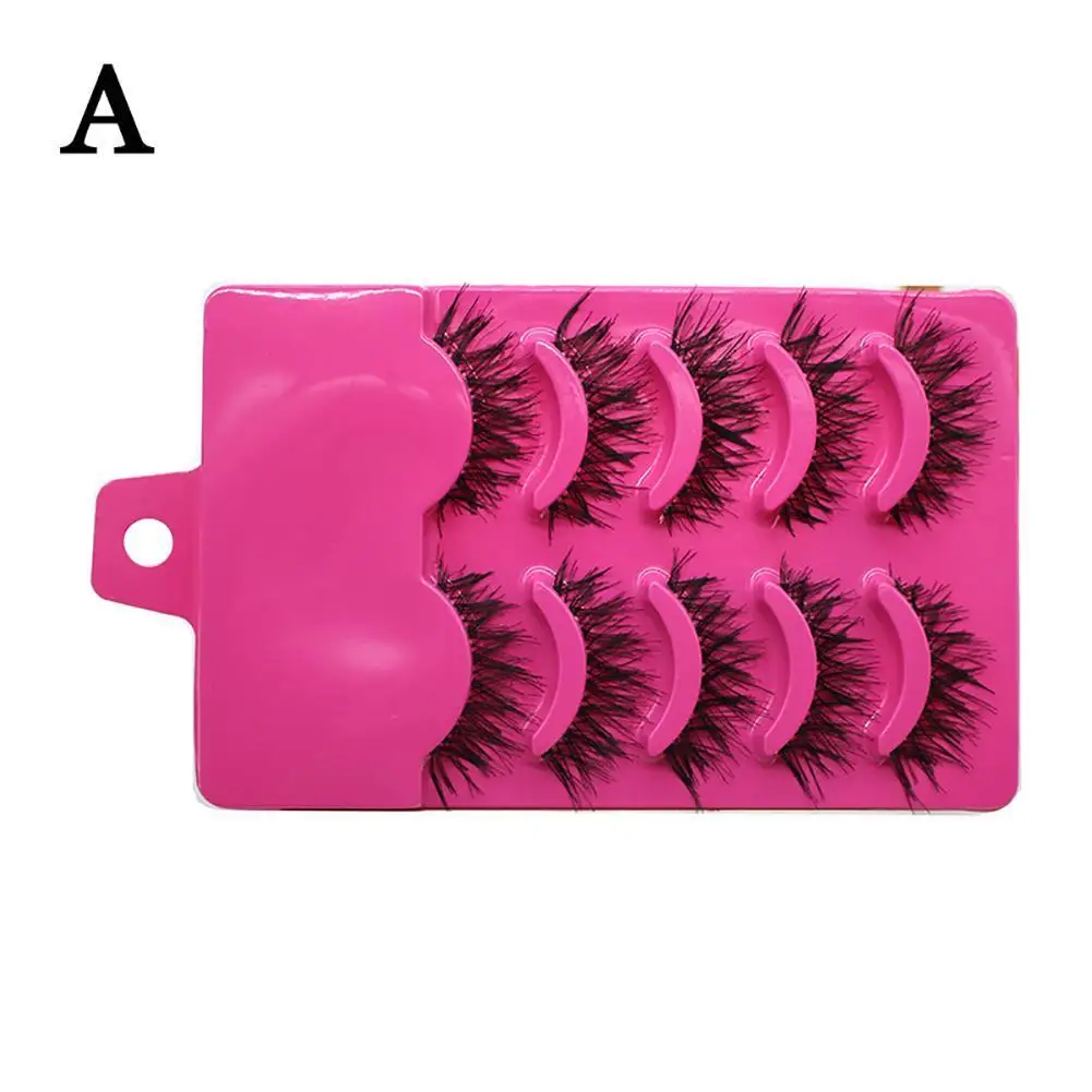 

New 5 Pairs Black Cross Soft Long False Eyelash Women Makeup Fashion C3O5