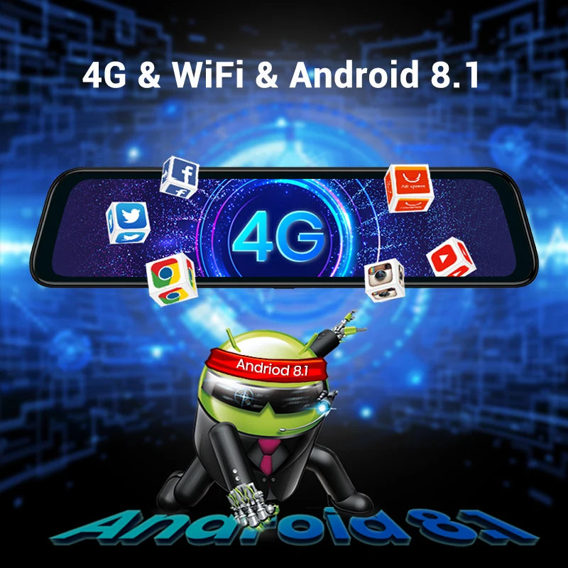 Зеркало заднего вида LDZDSEE Android 8 1 2 Гб + 16 ГБ ADAS FHD 1080P с камерой 12 дюймов IPS накопитель