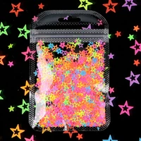 1bag2g nail glitter sequins fuorescent color hollow star sequin sticker summer design gel polish nail decoration accessories