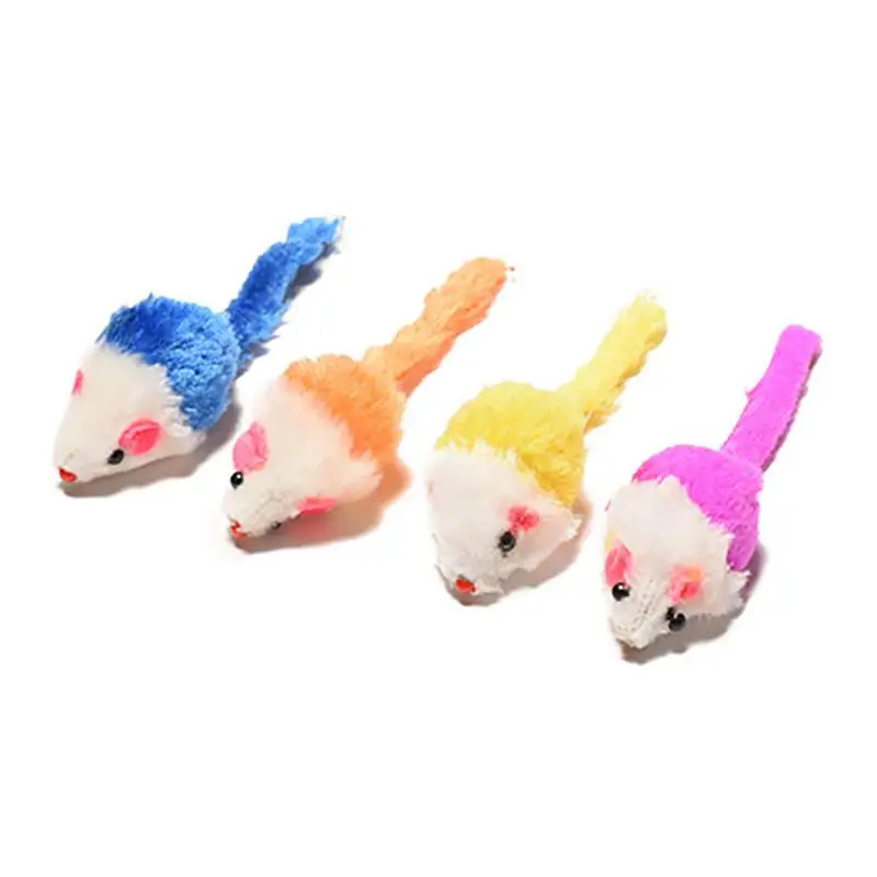 Kapmore 1pc Cat Toy Creative Funny Fake Rabbit Fur Mini Pet Chase Mouse Shape Toys Supplies Favors Random Color | Дом и сад