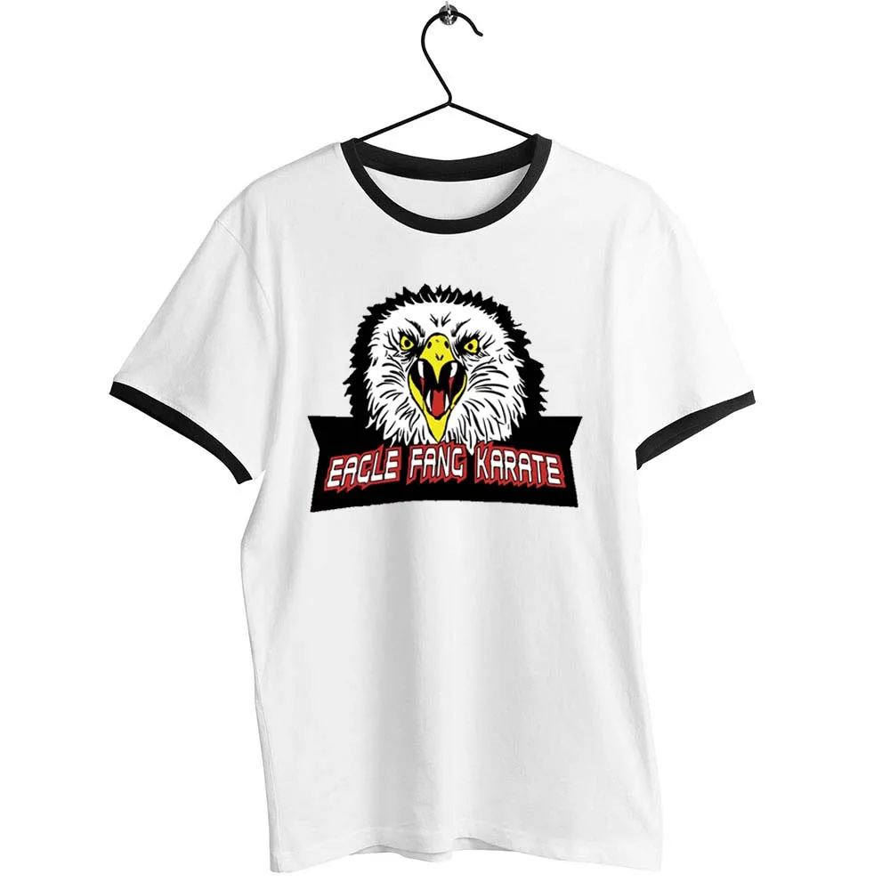 Футболка с черной отделкой Кобра Кай Орел Фан карате Страйк хард быстро без