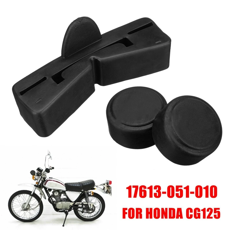 

Black Rubber Motorcycle Scooter Gas Oil Fuel Tank Cushion Holder Set for Honda CG125