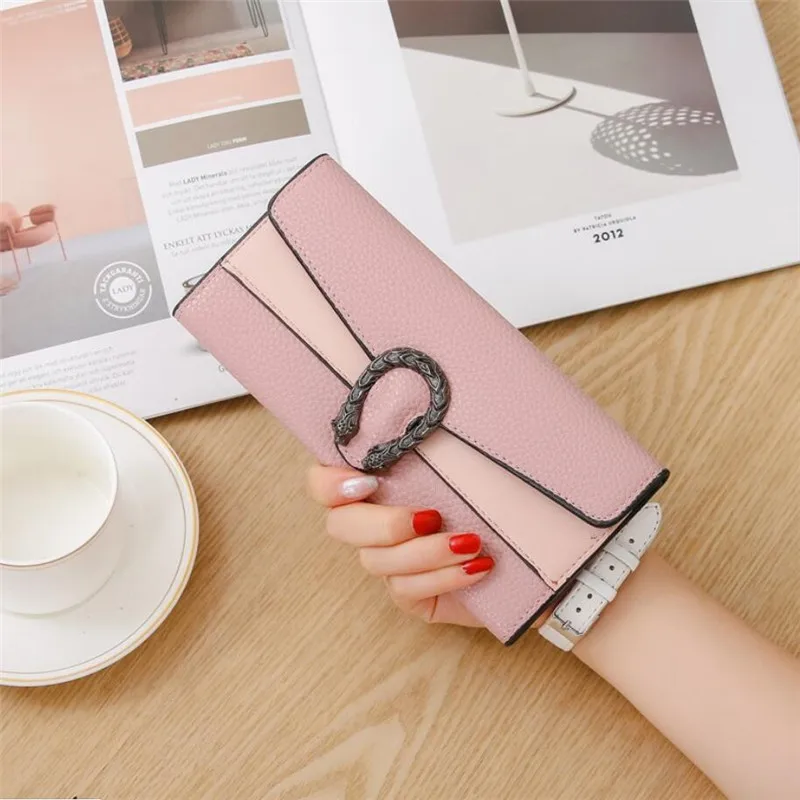 Женский кошелек с пряжкой длинный отделением для карт|Женские кошельки| |