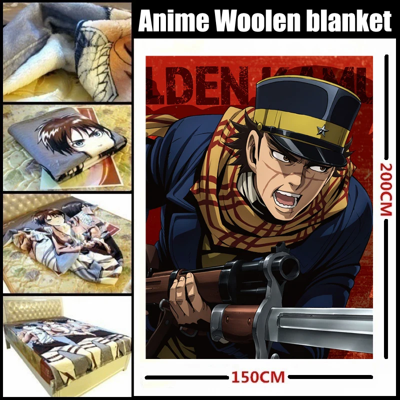 

Anime/Golden Kamuy Sugimoto Saichi & Asirpa soft and comfortable woolen blanket/Sheets/Dual purpose