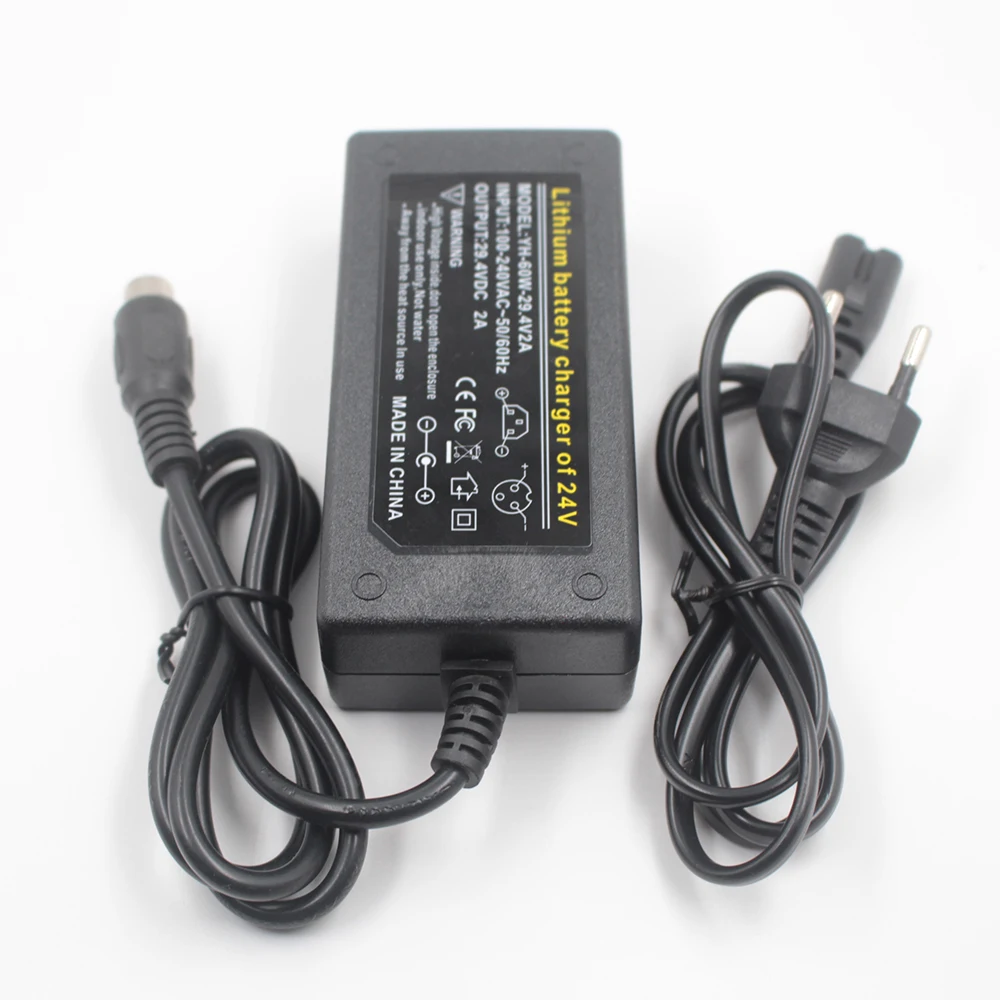 AC 100-240V 24V-29.4V 2A Adapter Power Lithium Battery Charger for 7 S 18650 Batteries Pack Electric Video Connector 1CM | Электроника