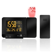 projection double alarm clock digital date snooze usb charging screen hd colorful display backlight temperature weather forecast