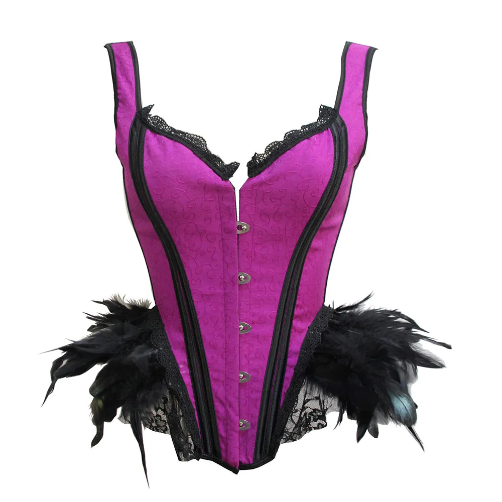 Готические сексуальные корсеты с перьями женское черное кружевное белье