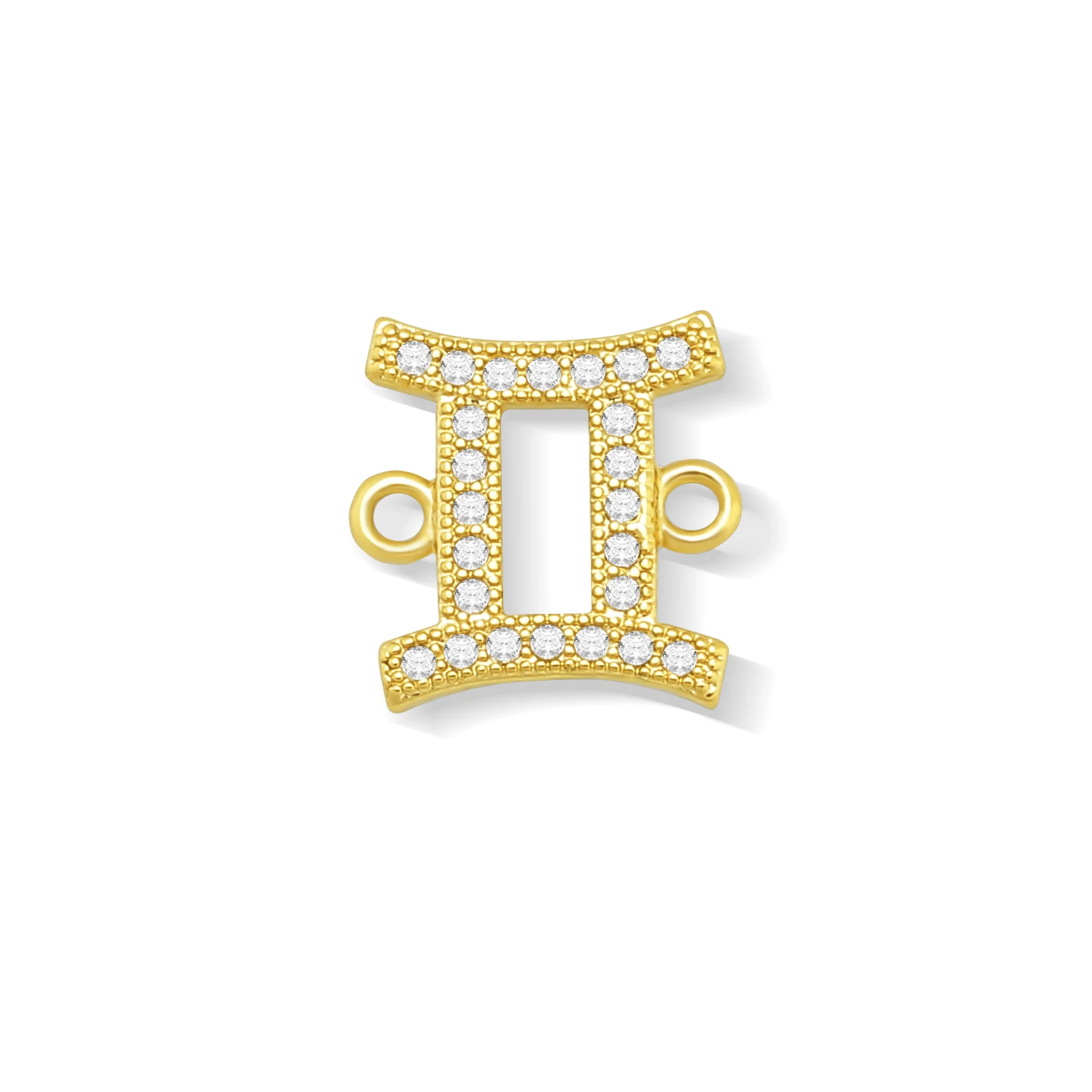 Cubic Zirconia Stones Gold-Plated Brass Constellation Charm For Necklace Bracelet Makings 2021 New Fashion CZ Zircon Findings