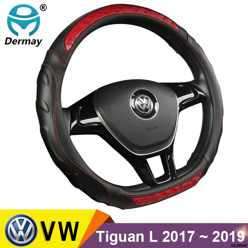 DERMAY 5 цветов чехол на руль из микроволокна кожа D форма для VW New Tiguan L 2017 2018 2019