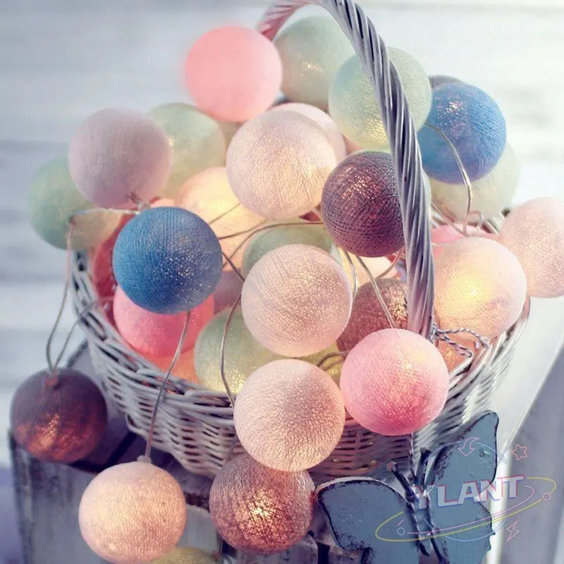 

Ylant Outdoor House Cotton Ball Led String Light Decoration for Party Holiday Wedding Garland Color Holiday Led Christmas Light