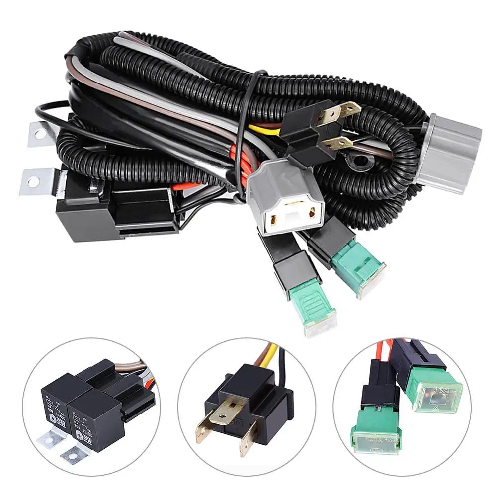 Двойной Дальний свет фары реле H4 9003 жгут проводов с высокотемпературной