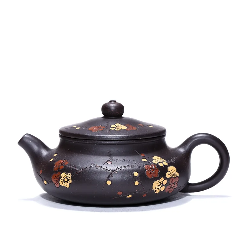 

Plum blossom antique Yixing purple clay teapot original mine black diamond Kingdom