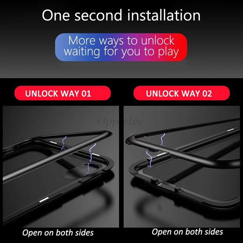 Oppselve металлический магнитный чехол для iPhone 11 Pro Max XR XS MAX X Магнитный из закаленного