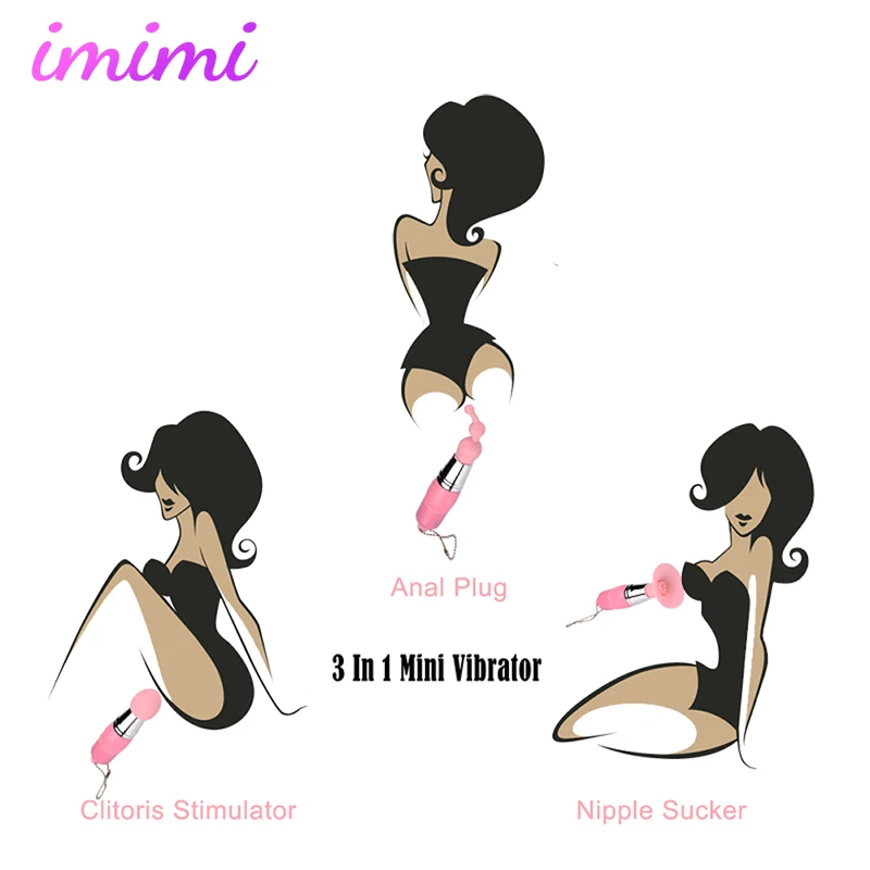 3 в 1 Мини Вибраторы сосков вибратор стимуляторы анальный фаллоимитатор Женский