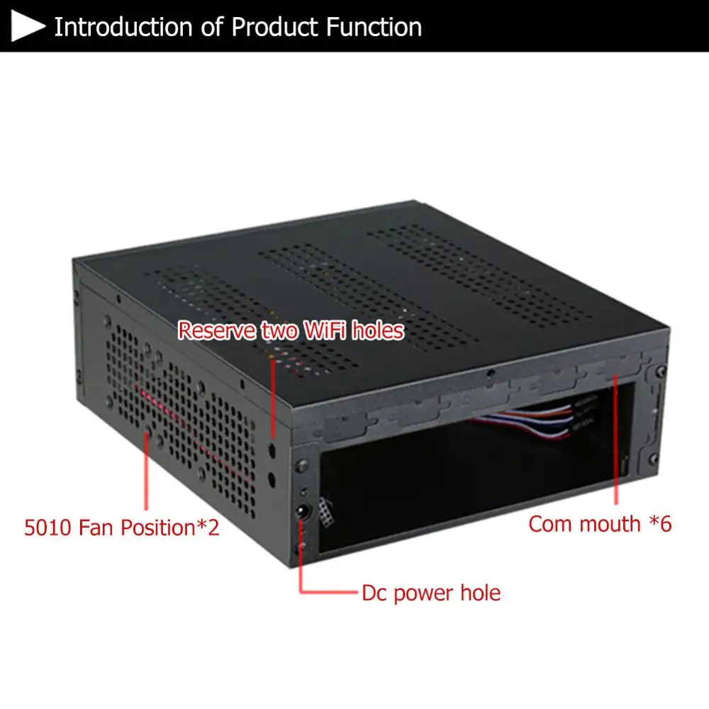 E-G3 мини ITX сервера башня 6xcom Порты и разъёмы встроенный SGCC компьютер чехол PC шасси высокого тепловыделения для универсальная материнская плата