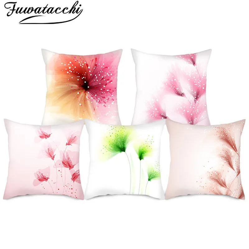 

Fuwatacchi plant Cushion Covers Gorgeous flowers Pillow Cases Cotton for Bedroom Sofa and Chair Decorative Pillow Covers 45*45