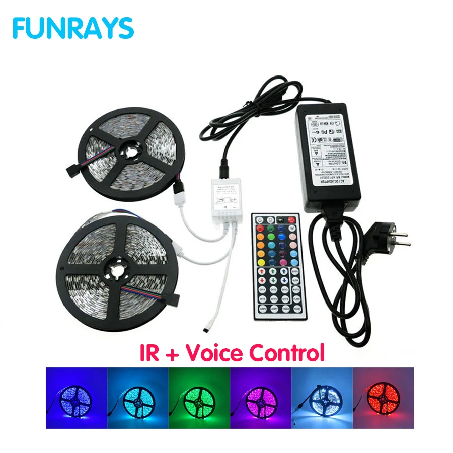5 м 10 15 М 5050 Светодиодная лента 12 В постоянного тока RGB гибкая 30 светодиодов/м ИК +